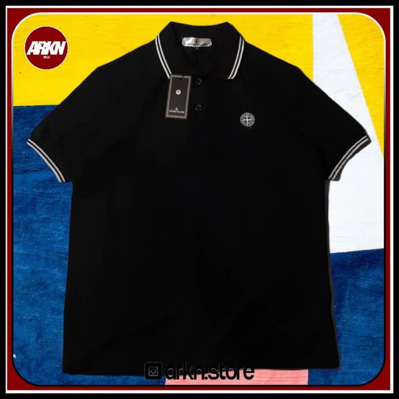 Jual Polo Shirt Stone Island Black | Shopee Indonesia