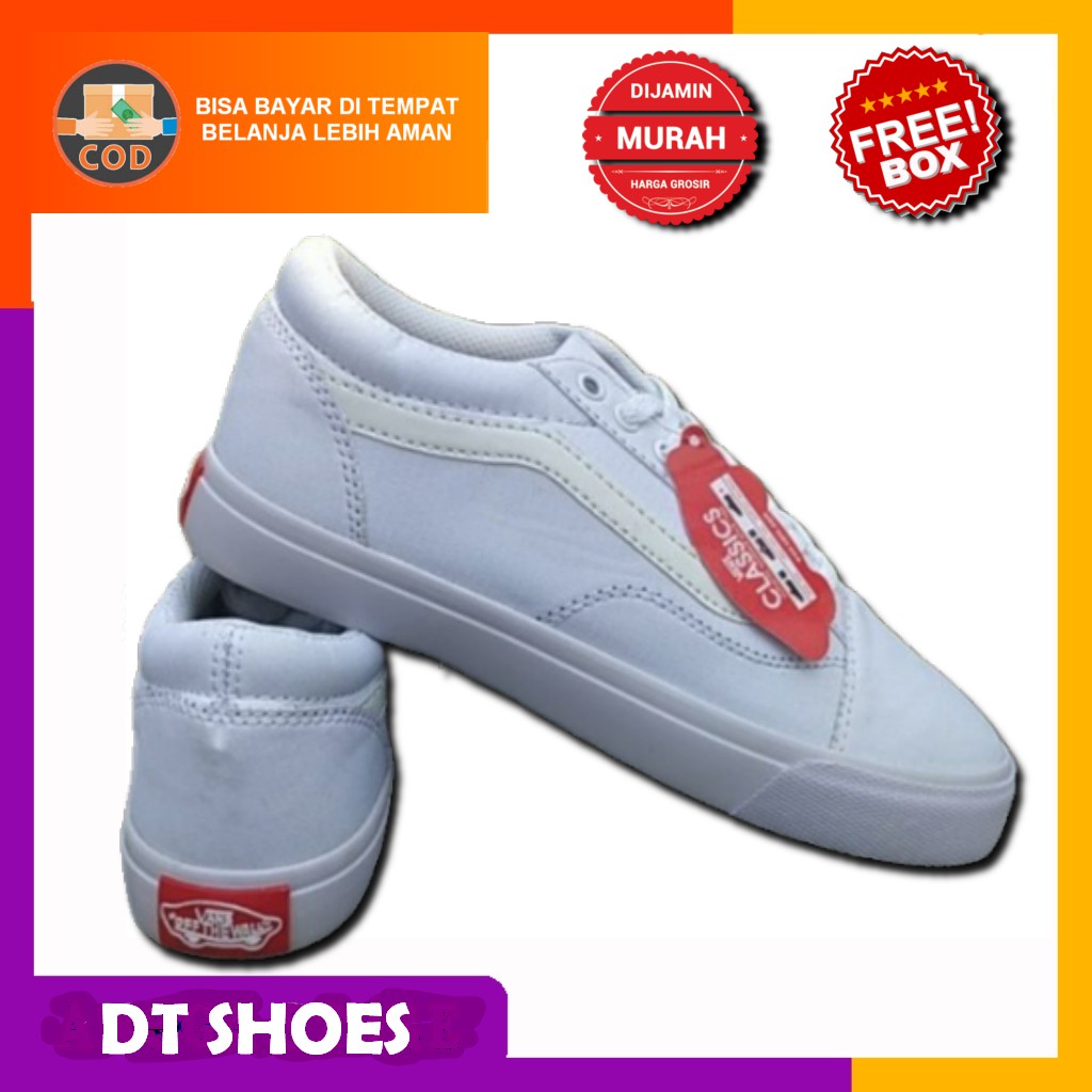 SEPATU VANS OLDSKOOL FULL WHITE Shopee Indonesia