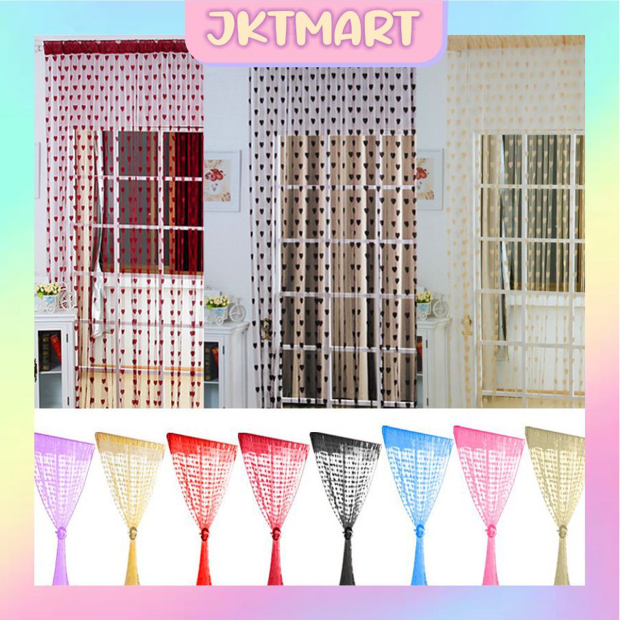 ⭐ JKTMART ⭐ Tirai Benang Motif Love Baichuan Gorden Heart Korea