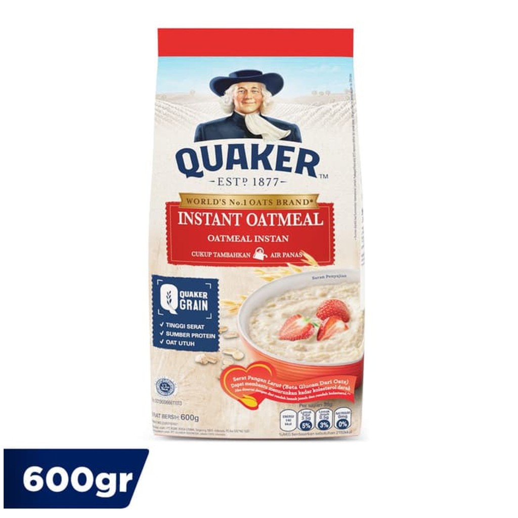 QUAKER INSTANT OATMEAL MEDIUM PACK 600GR Shopee Indonesia