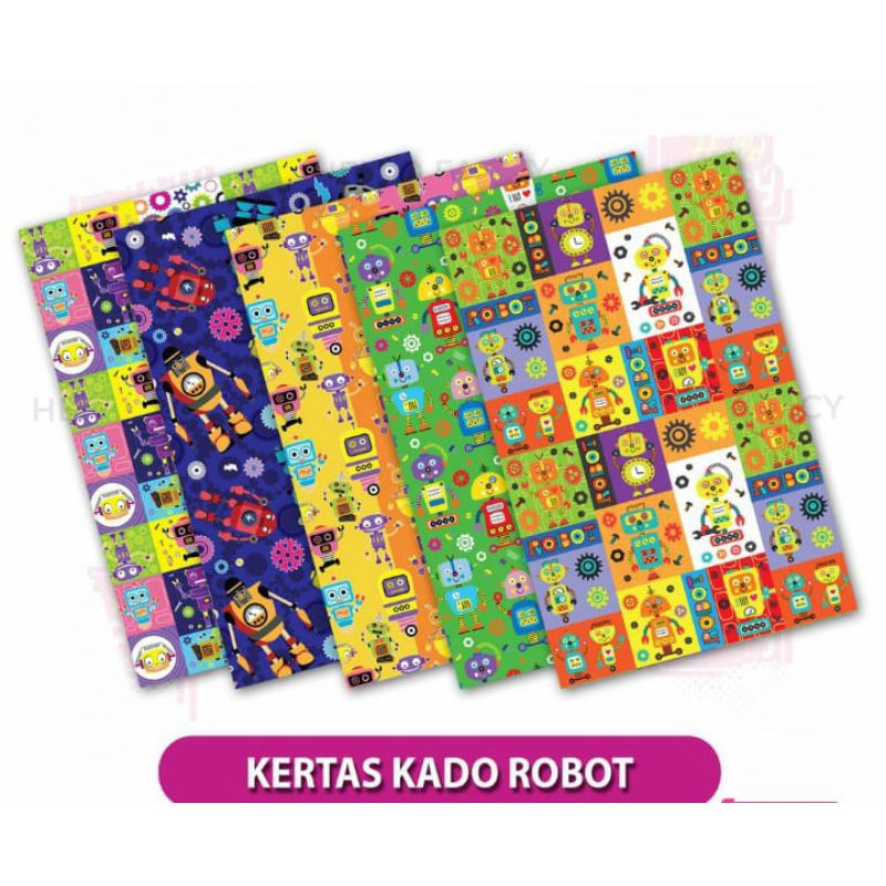 Jual Kertas Kado Ulangtahun Motif Robot Mainan (1Pak =50Pcs) / Kertas Bungkus Kado Ulang Tahun Anak-Anak | Shopee Indonesia