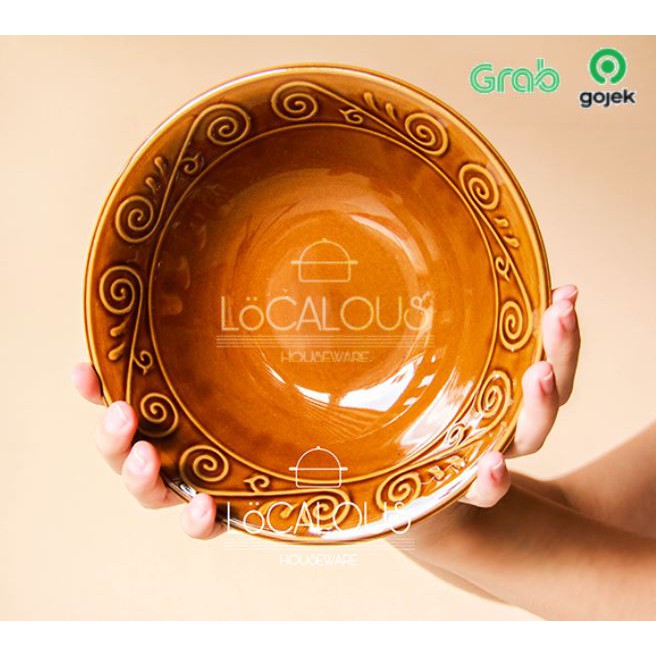 Jual Mangkok Lucky Keramik Embos Coklat 7 Inch 1 Lusin / Mangkuk Sup (Gojek Only) | Shopee Indonesia