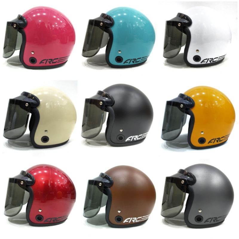 Harga Helm Bogo Kaca Datar Shopee / HELM BOGO RETRO WARNA