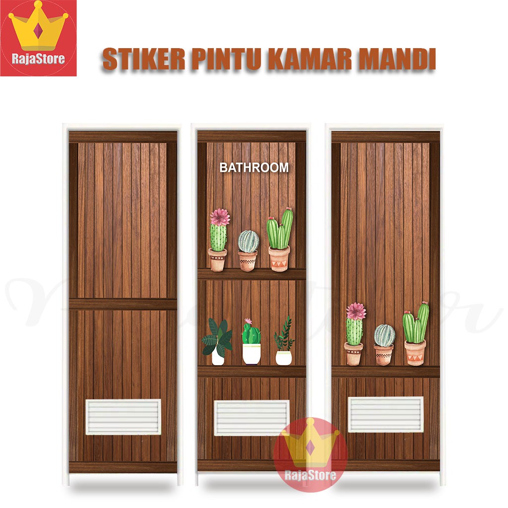 Stiker pintu kamar mandi Motif Kaktus Shopee Indonesia