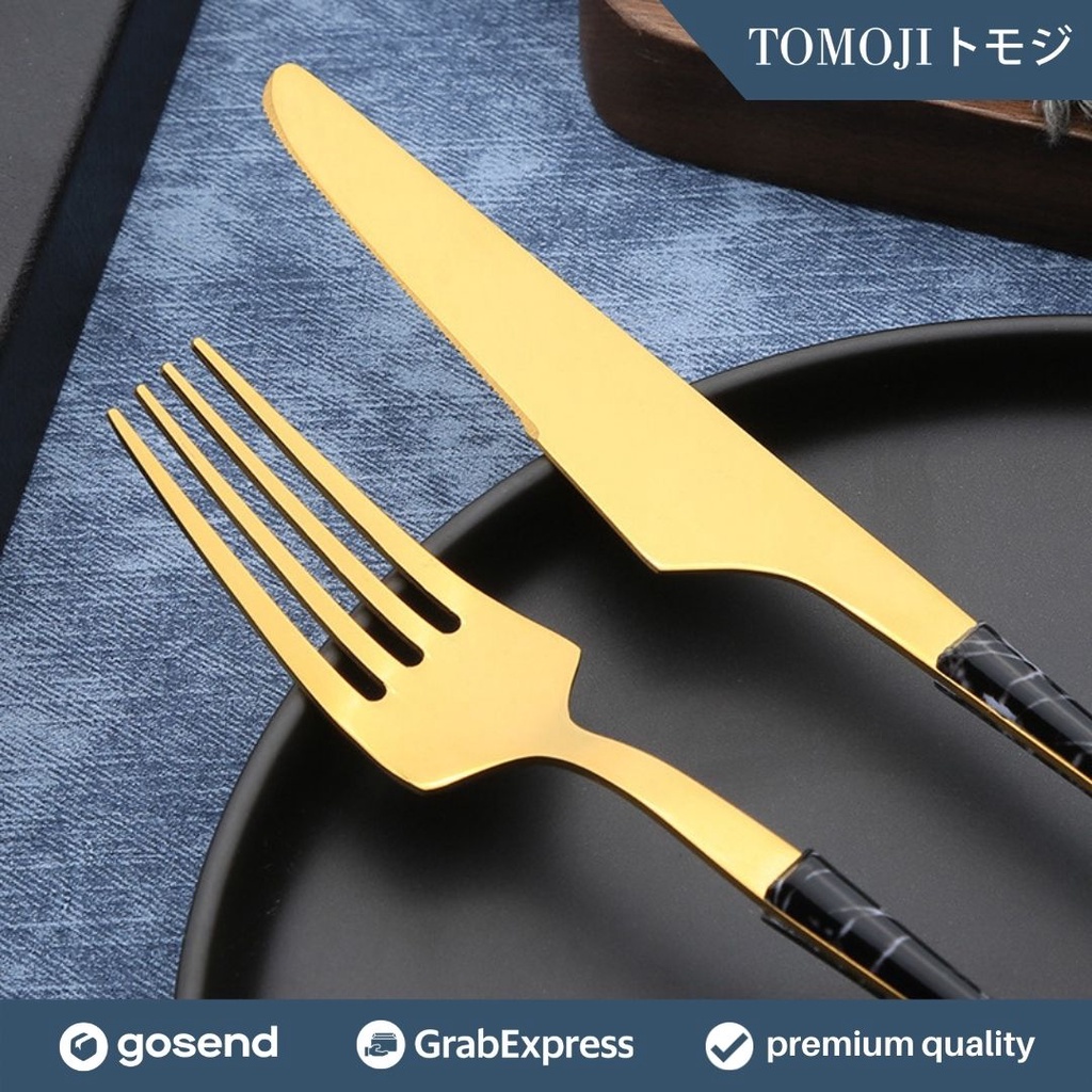 Jual Tomoji Cutlery Sendok Garpu Pisau Stainless Cutlery Cafe