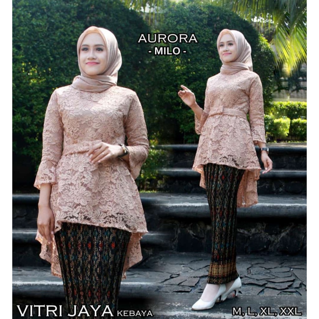 Jual Atasan Kebaya Brokat Aurora Brukat Warna Milo 6 Warna Atasan Kutubaru Brukat | Shopee Indonesia