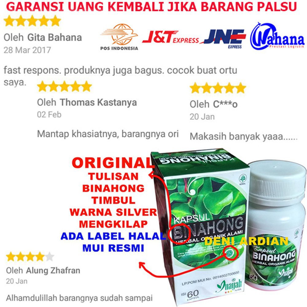 Kapsul Daun Binahong Herbal Organik Alami Banyak Manfaat Pelancar Haid