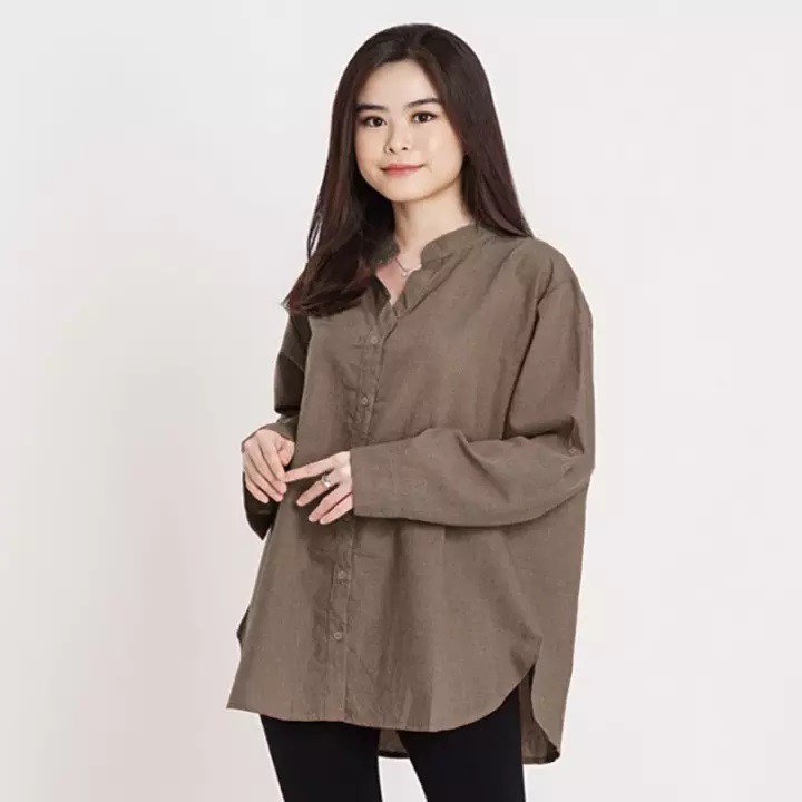 Yohen Kemeja Wanita Jumbo Lengan Panjang / Atasan Wanita
