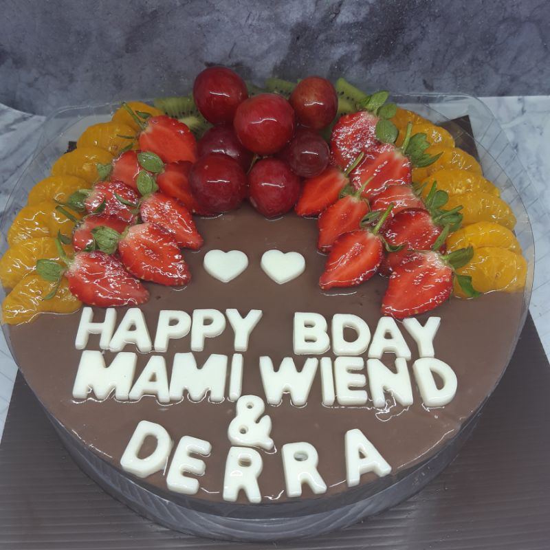 Puding Ulang Tahun Topping Half Buah 22cm Shopee Indonesia