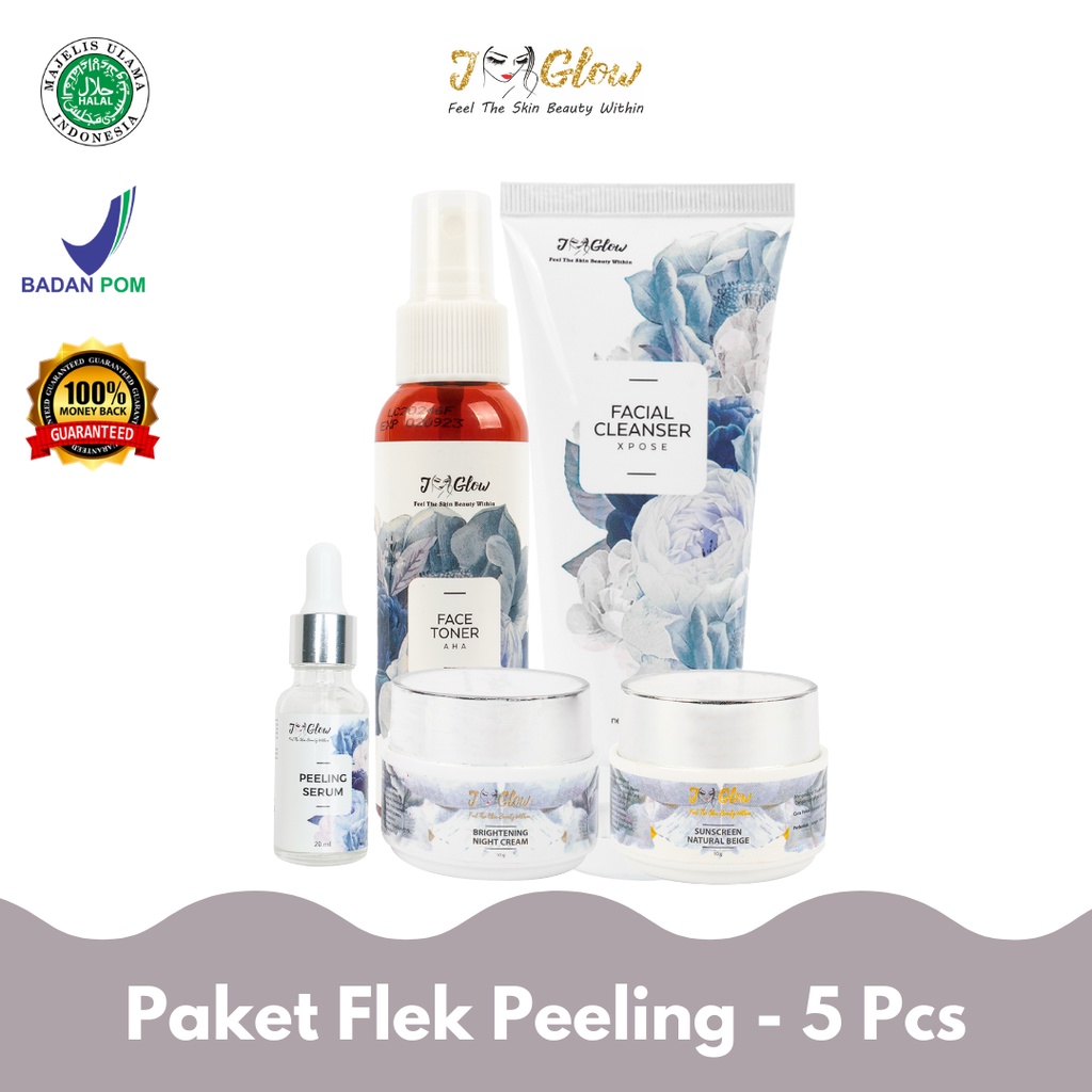 Jual Jglow Skincare Paket Flek Peeling Serum Cream Untuk Perawatan