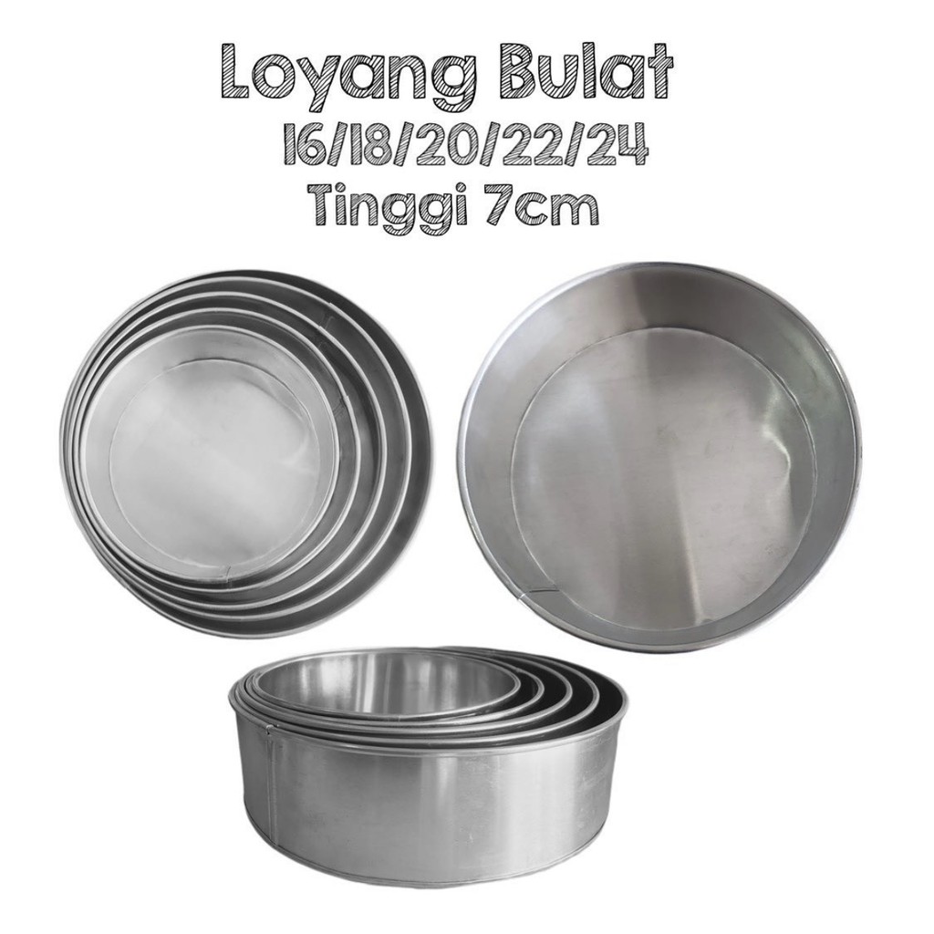 Loyang Bulat tinggi 7cm diameter 16 18 20 22 24 cm Shopee Indonesia