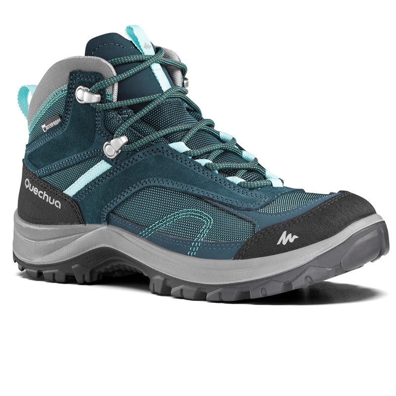 QUECHUA SEPATU GUNUNG MH100 MID WATERPROOF TURQUOISE 8397086 Shopee