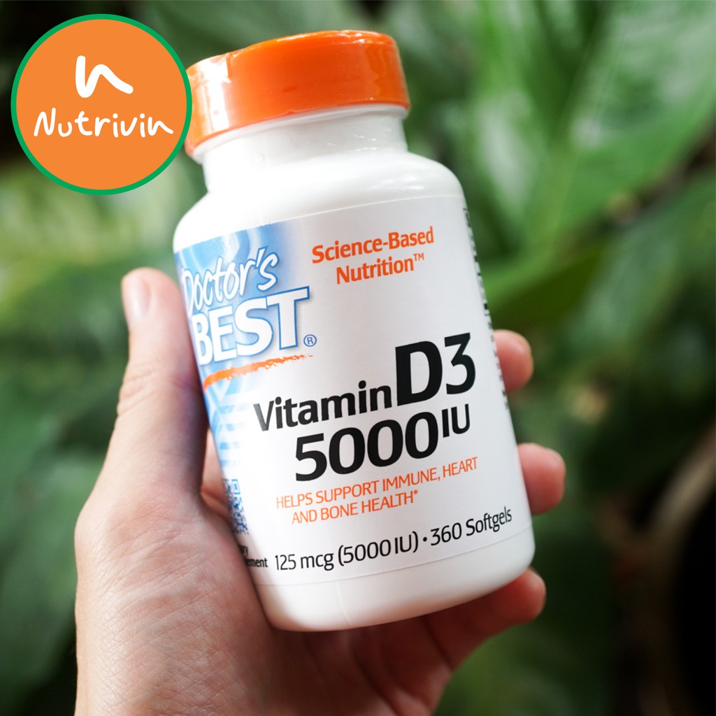 Vitamin D3 5000 iu 2000 iu Doctor s best Vit d3 isi 180 & 360 capsules