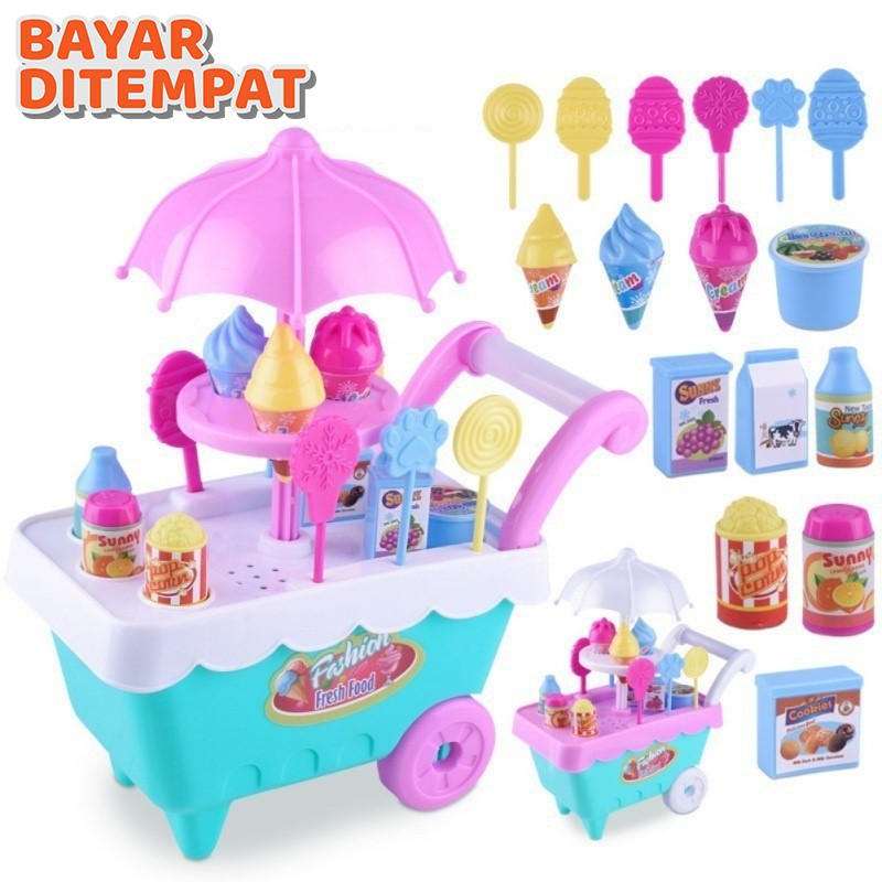 Jual Mainan Mobil Es Krim Mainan Anak Ice Cream Es Grobak Trolly Murah Lucu Gerobak Es Krim | Shopee Indonesia