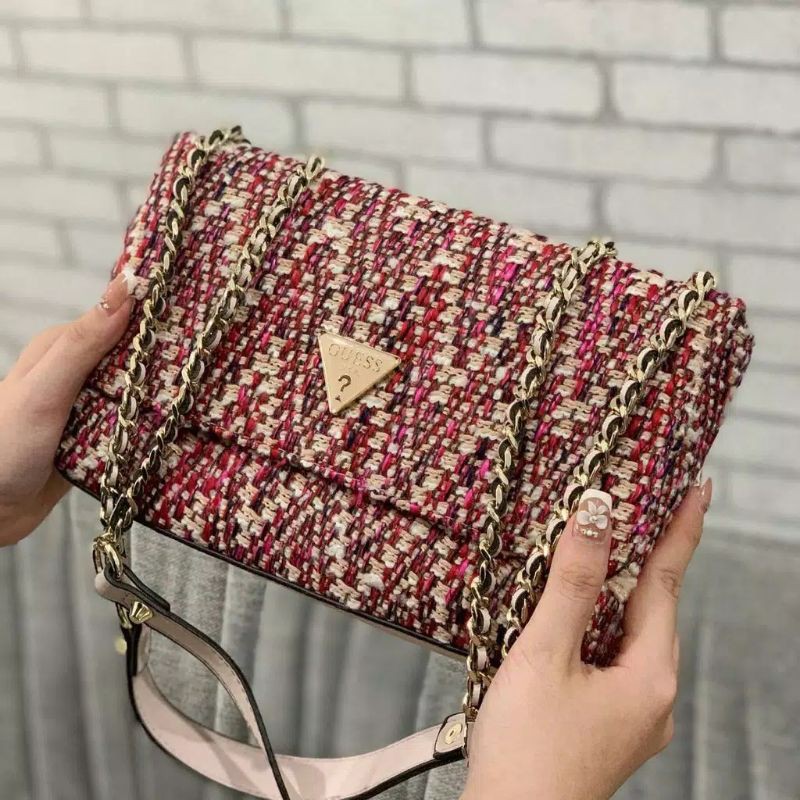 Nextsolusindo — Tas Guess Cessily Tweed Crossbody Shoulder Bag
