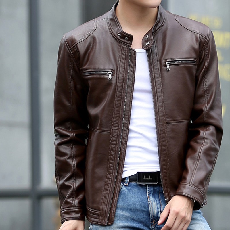 Jual Terbaru...!!! Jaket Kulit Pria Asli Kulit Domba Kualitas Super Warna Coklat Tua Keren Jaket Motor | Shopee Indonesia