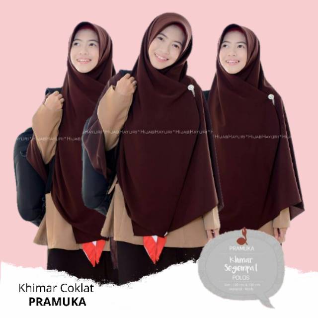 Jual Kerudung Sekolah | Segi Empat Coklat Pramuka Hijab Hayuri | Shopee Indonesia