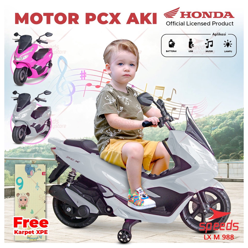 Jual Mainan Anak Motor Aki Mainan Motor Motoran Sepeda Motor Aki Anak Model Pcx Ban Karet Original Pmb M988 | Shopee Indonesia
