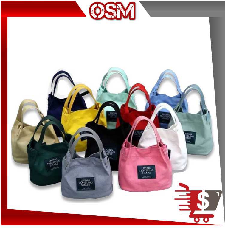 OSM T140 Tas Wanita Import Korea / Tas Kanvas / Totebag