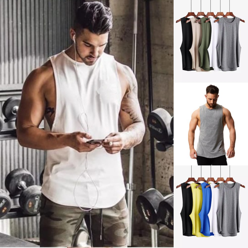SINGLET GYM FITNESS OLAHRAGA SINGLET LOWCUT PRIA LARI