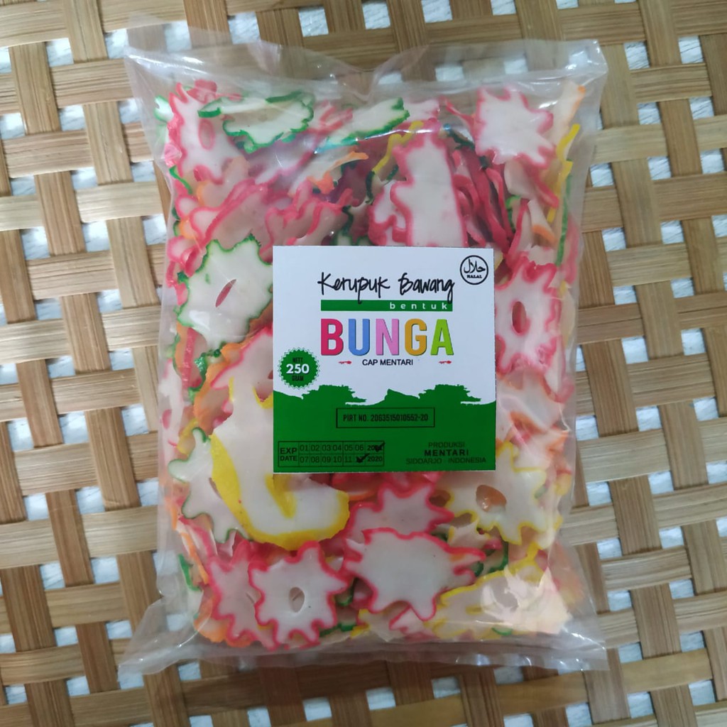 KERUPUK BENTUK BUNGA/BINTANG Krupuk Bawang TERSANJUNG Mentah Warna