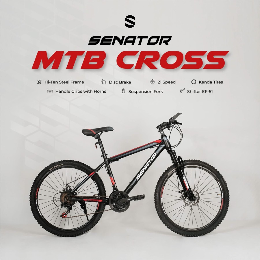Sepeda Gunung MTB Senator DISC BRAKE UKURAN 26 Inch ( KHUSUS GOSEND