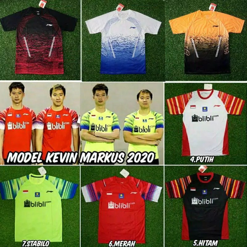Baju badminton Lining L145 RED praven melati all england