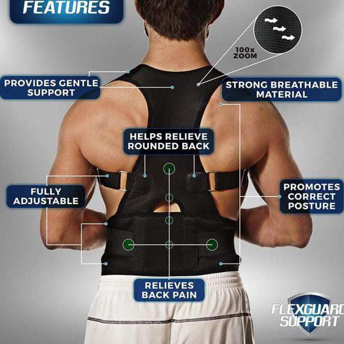 Jual Gratis Ongkir Back Support Posture Corrector Magnetic Brace Peyangga Tulang Belakang | Shopee Indonesia