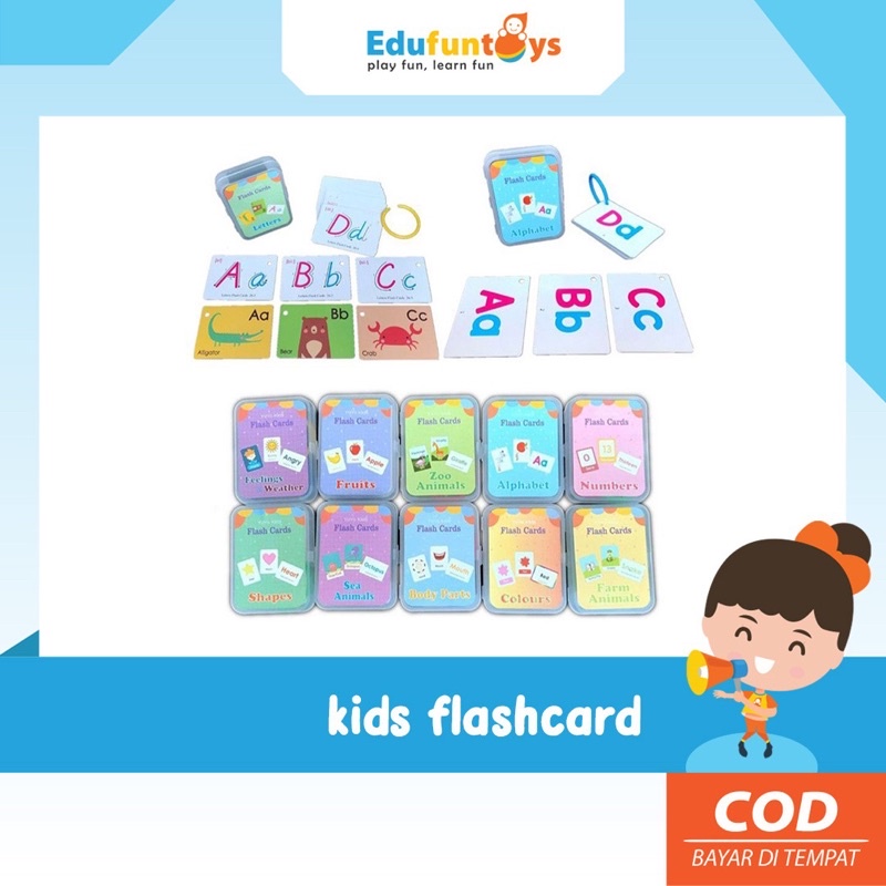 Jual [EFT] KIDS FLASHCARD free box dengan ring/ flash card ring/ kartu