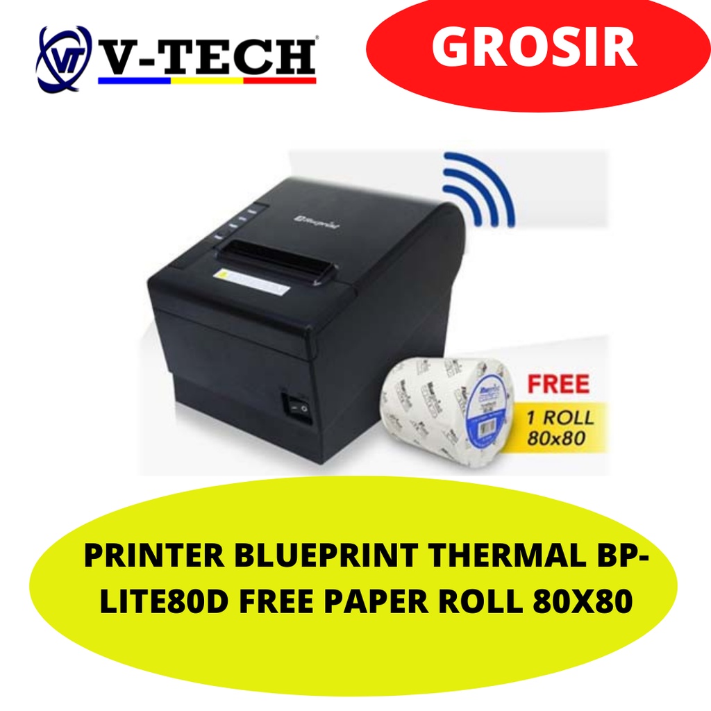 Jual BLUEPRINT THERMAL PRINTER BPLITE80x FREE PAPER ROLL 80X80