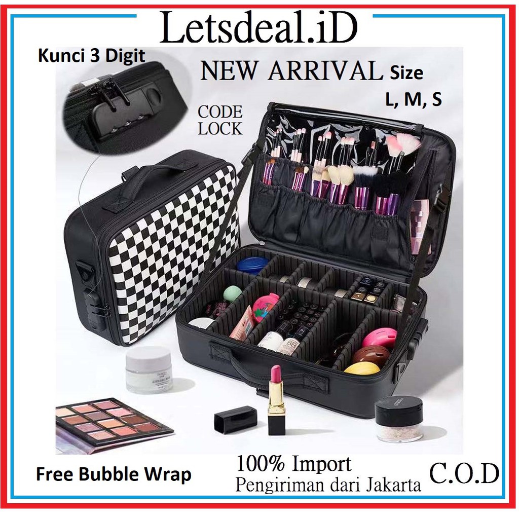 Jual ( Bayar Di Tempat ) Tas Kosmetik Tas Kosmetik Pouch Kosmetik Organizer Beauty Case Tas Make Up | Shopee Indonesia