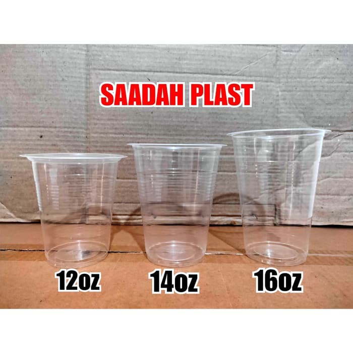 (ISI 50) Gelas Oz Plastik 12oz 14oz 16oz Cup Bening PP Pop Ice Shopee
