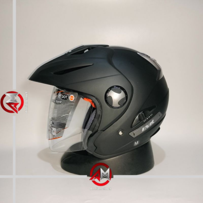 Jual HELM INK FLASH SOLID BLACK DOFF DOUBLE VISOR INK HELM FLASH