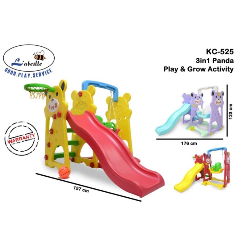 KC-525 Labeille 3in1 panda play &amp; grow activity / mainan perosotan &amp; ayunan  | Shopee Indonesia
