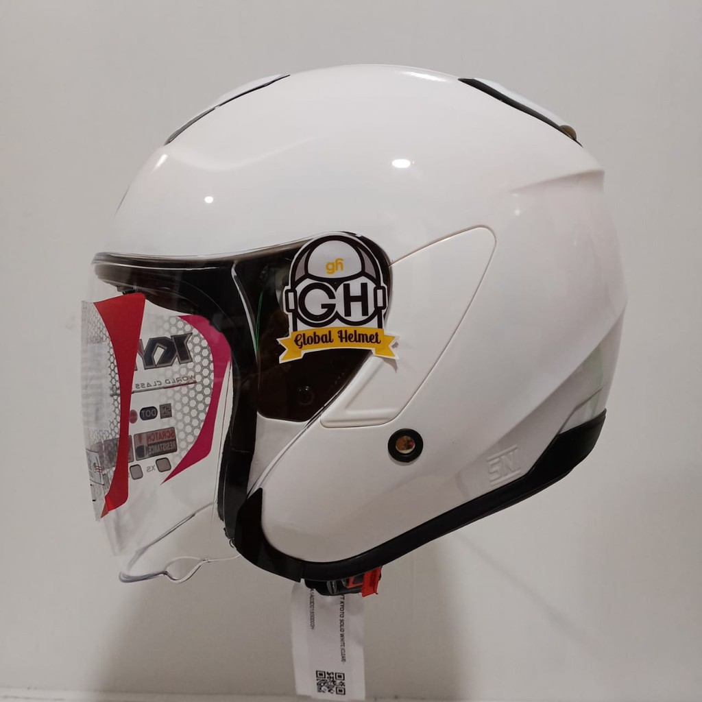 Jual HELM KYT KYOTO SOLID WHITE HALF FACE SINGLE VISOR