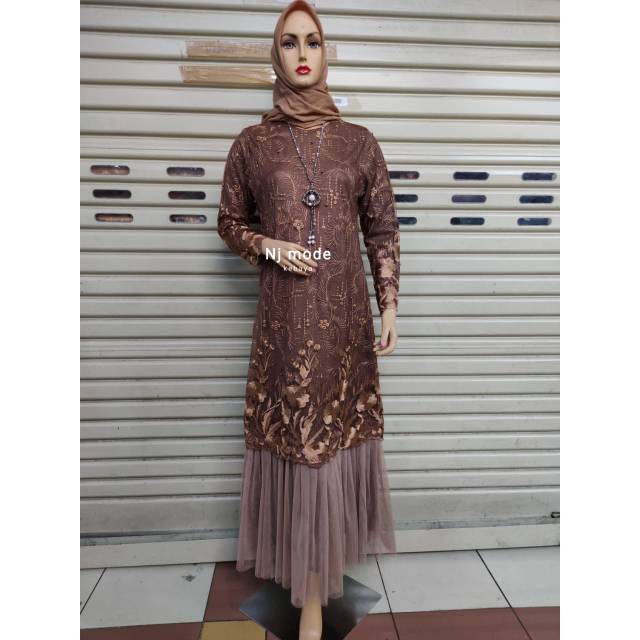 Jual Dress Gamis Coklat Tua / Gamis Coklat Tua Tutu/ Gamis Kebaya Pesta | Shopee Indonesia