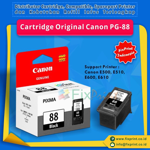 Cartridge Original Canon PG88 PG88 88 Black, Tinta Printer Canon E500