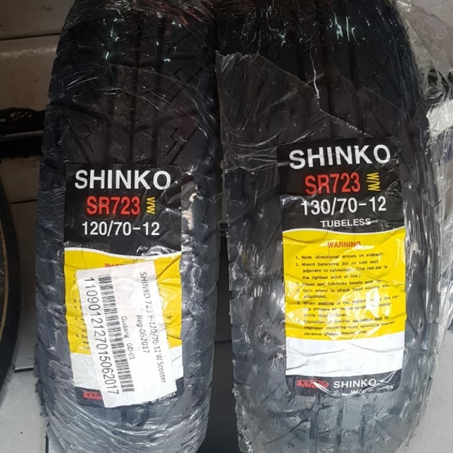 1 set ban shinko 130/70-12 &amp; 120/70-12 | Shopee Indonesia