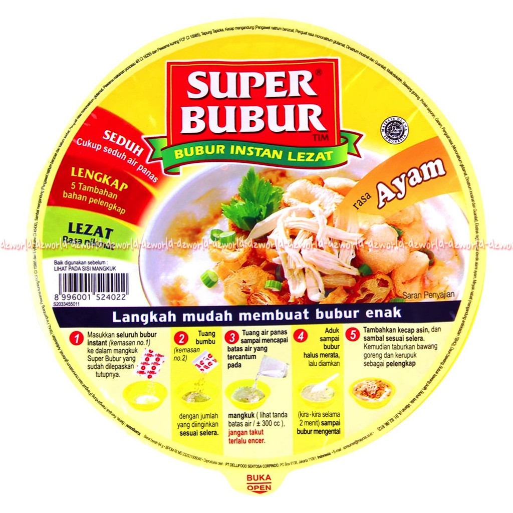 Super Bubur CUP Instant Rasa Ayam Bubur Ayam Instan