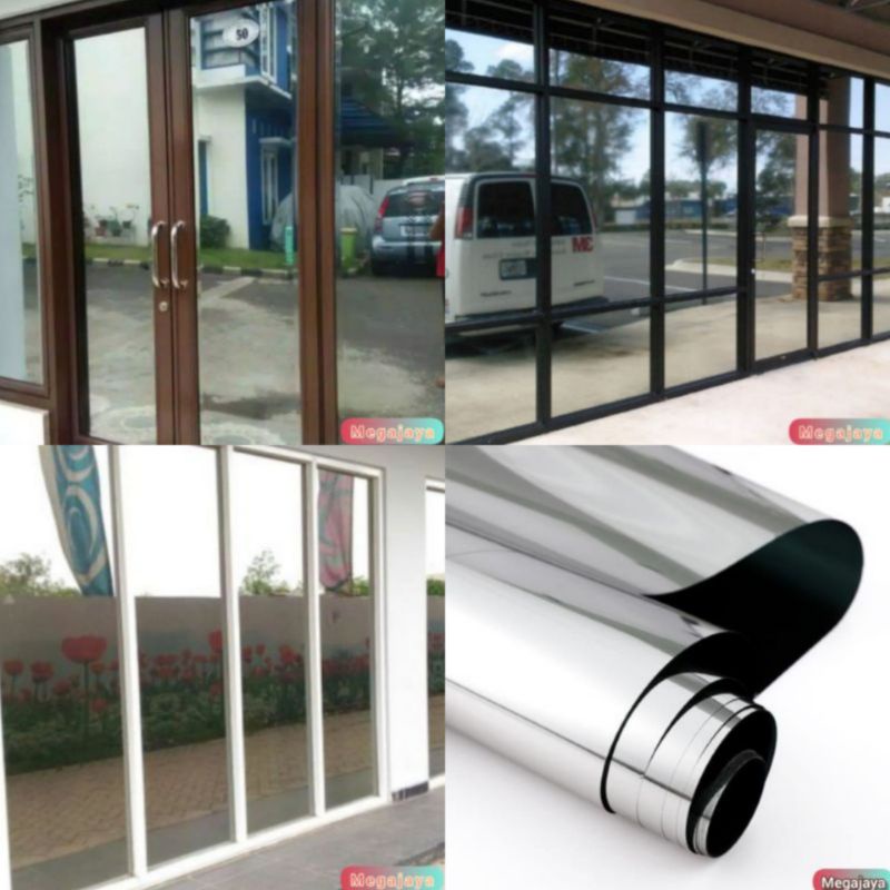 Jual Stiker Kaca Film One Way Mirror Silver Hitam Anti Panas Ada Lem