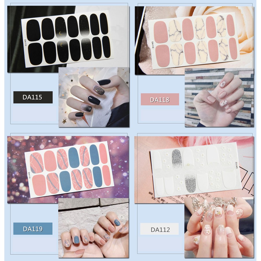 Jual 14Pcs/Stiker Kuku Murah / Nail Art Sticker / Nail Art Stiker / Nail Art & Sticker DA Series