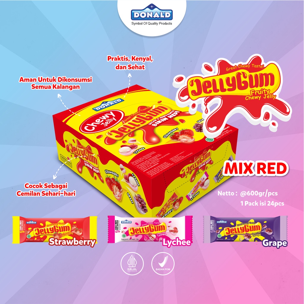 Jual Donald Jelly Gum Permen Jeli Gummy Great Chewy Taste Aneka Rasa