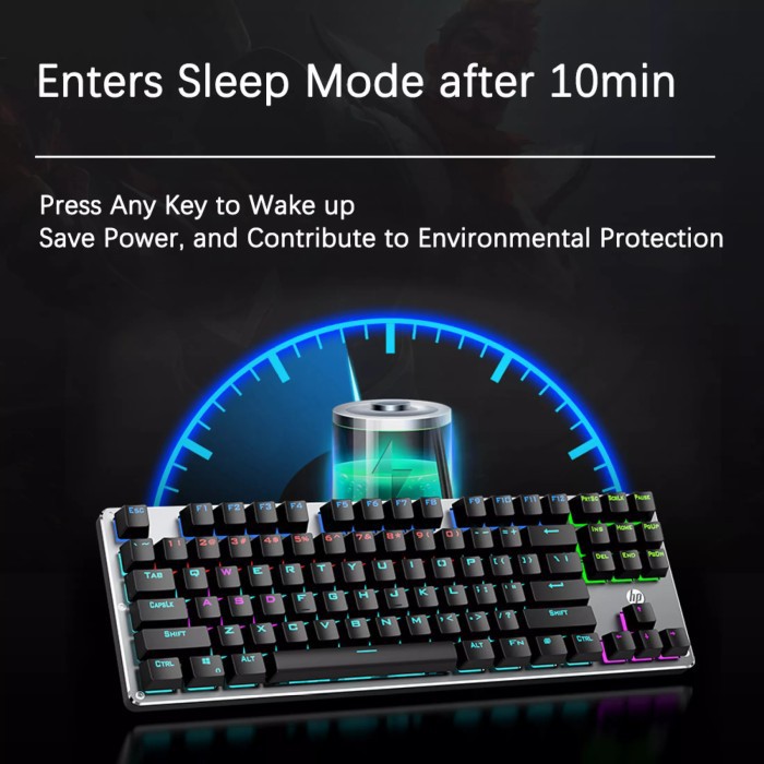 Jual Keyboard Gaming HP GK200 RGB Blue Switch TKL Mechanical Keyboard