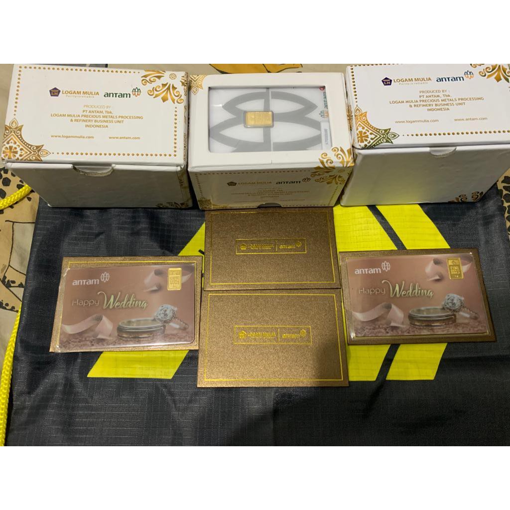 Emas Logam Mulia Antam 1gram 1 gram Gift Series Happy Wedding Cincin
