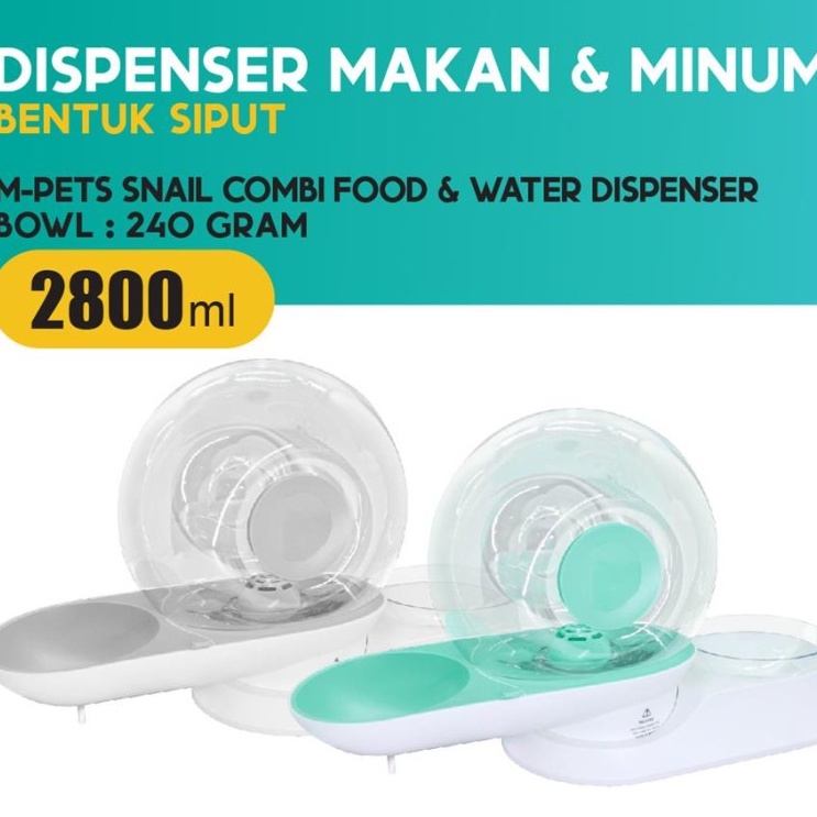 Jual MPETS Snail COMBI Food Water Dispenser/Tempat Makan Minum Hewan M