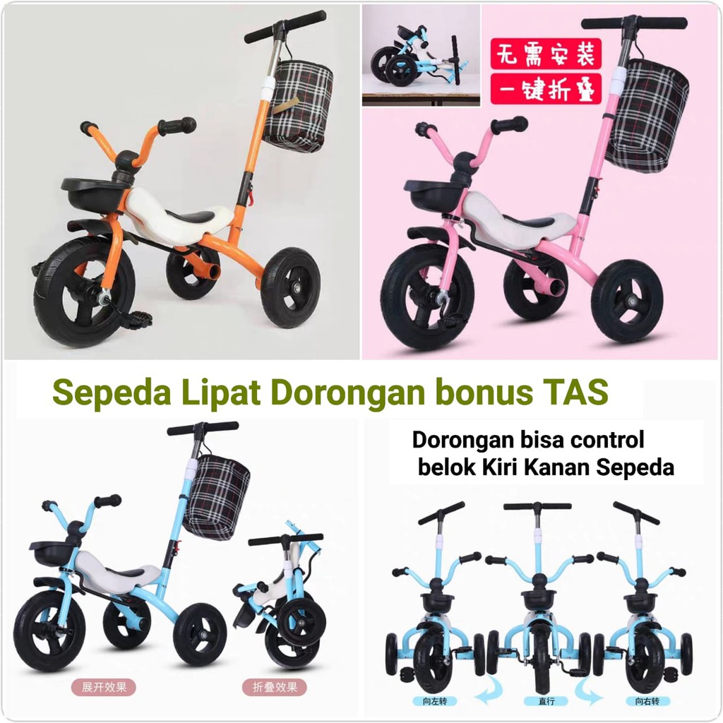 [FISHER] sepeda sinchan roda 3 Sepeda lipat dorongan foldable bike