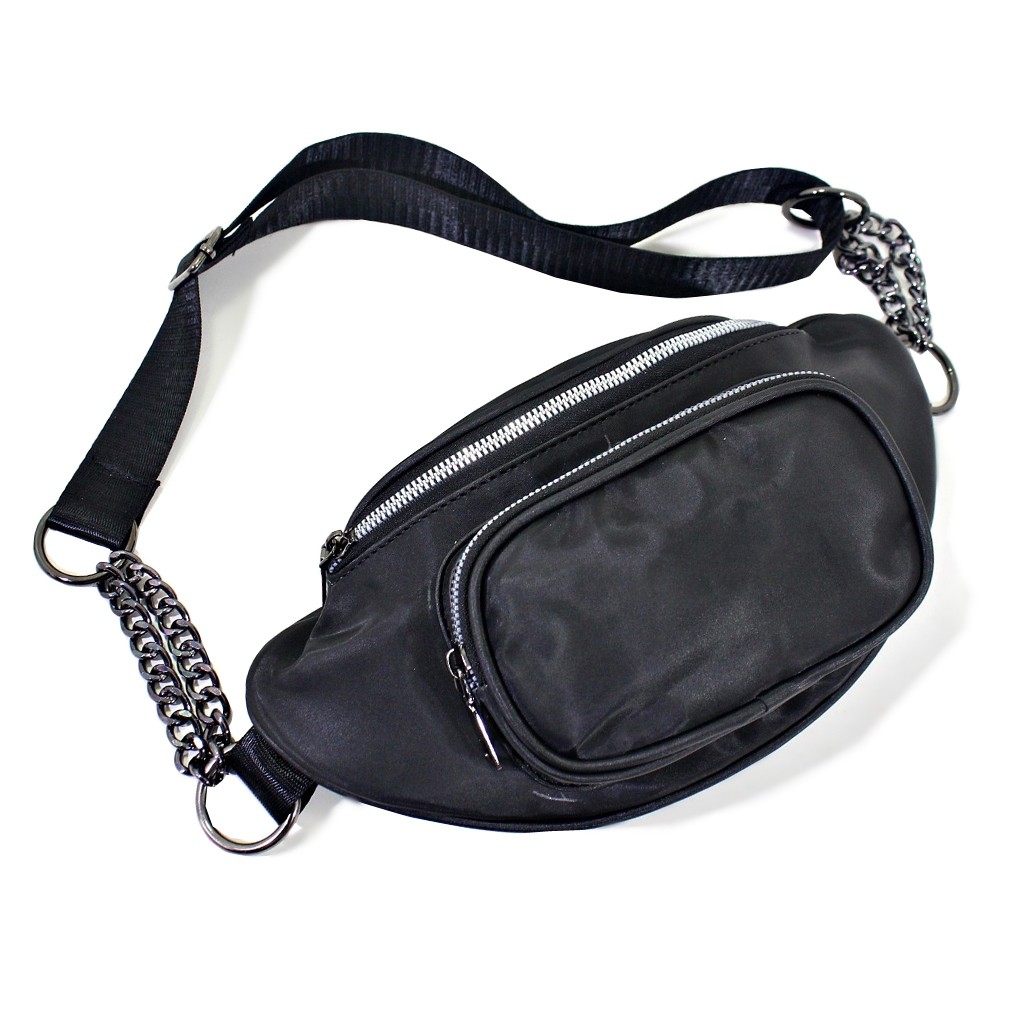 Waistbag/Tas Pinggang Parasut Tas Selempang Dada Res 2 Kantong Depan Shopee Indonesia