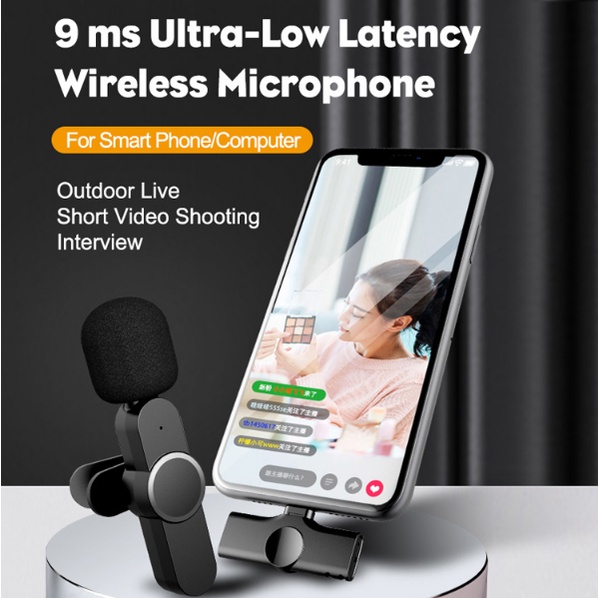 Jual Microphone Wireless Lavalier Mini Dual Mic For Iphone Android - Type C | Shopee Indonesia