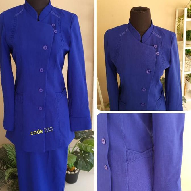 Jual OUTWEAR-WANITA- SET BLAZER BAJU SERAGAM GURU PEGAWAI WANITA BENHUR  BIRU ELEKTRIK BCA -BLAZER. Indonesia|Shopee Indonesia