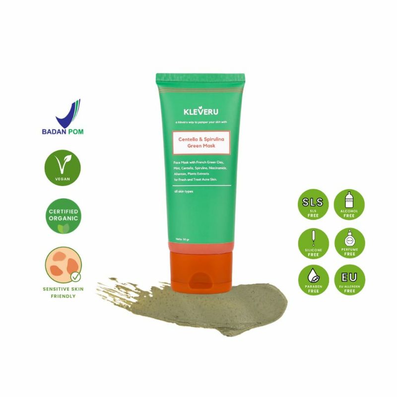 Jual KLEVERU Centella and Spirulina Green Mask 50gr (Tube) Shopee